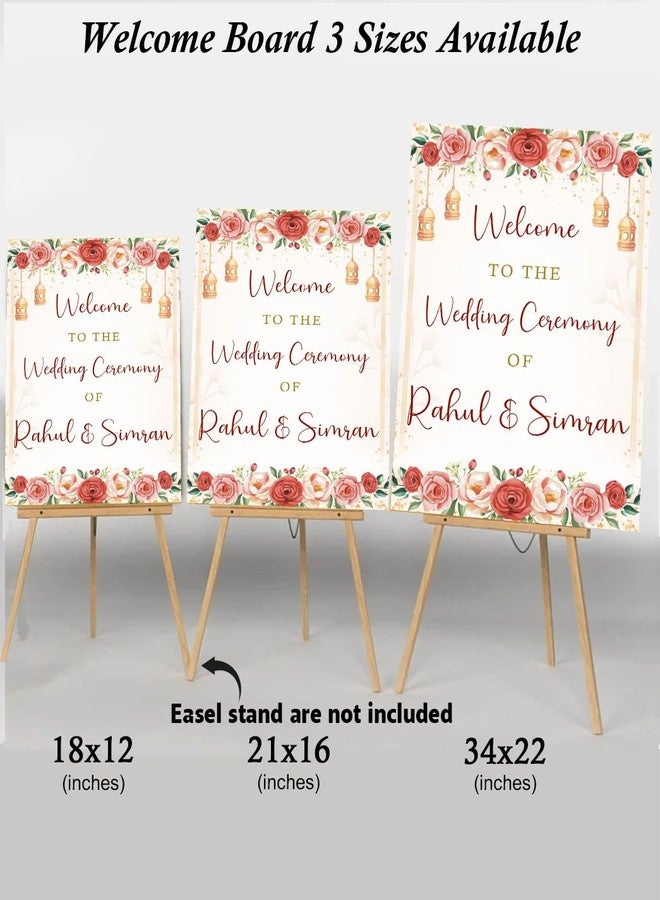 Theme My Party Custom Wedding Ceremony Sign Board - Personalized Indian Wedding Sign - Indian Ceremony Welcome Board - Image 4
